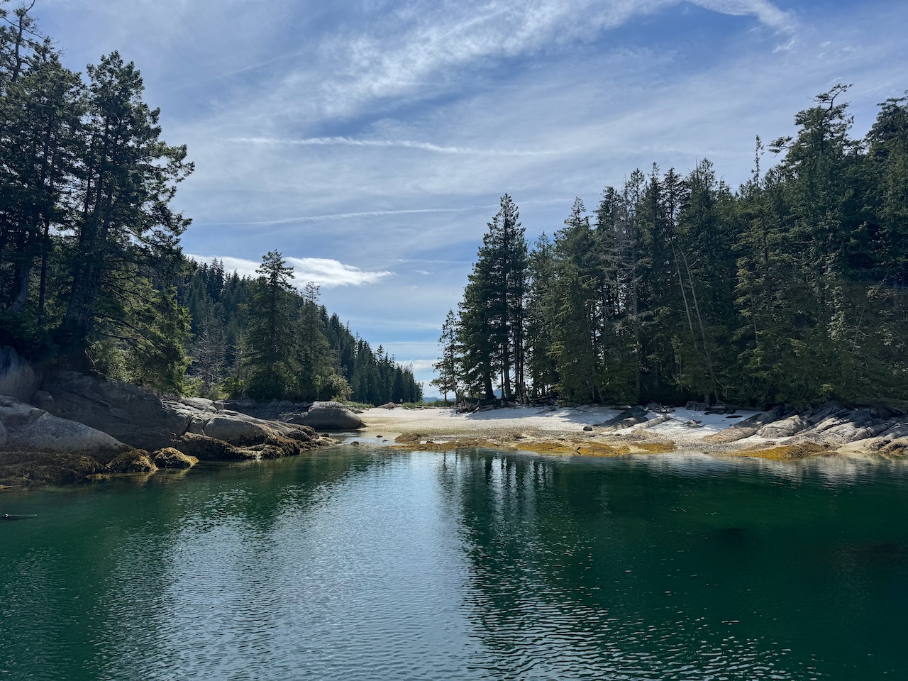 Beautiful Midden shell beach in the Burdwood Group Islands.