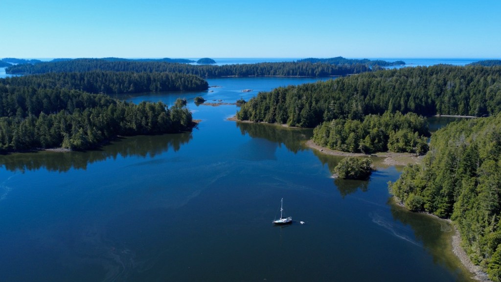 Aerial View of Joe's Cove in the Broken Group.