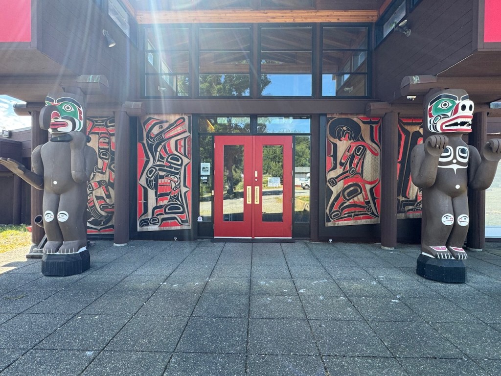 Entrance to U'Mista Cultural Centre in Alert Bay.